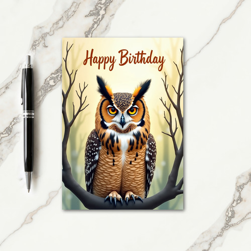 Golden Raptor Birthday Card