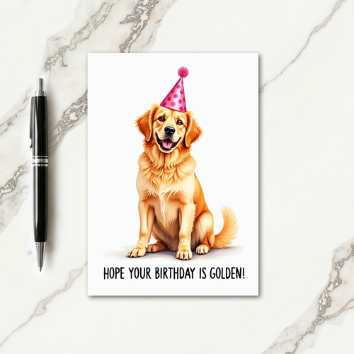 Golden Retriever Birthday Card