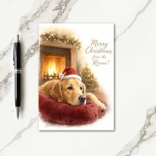 Golden Retriever Rescue Christmas Card