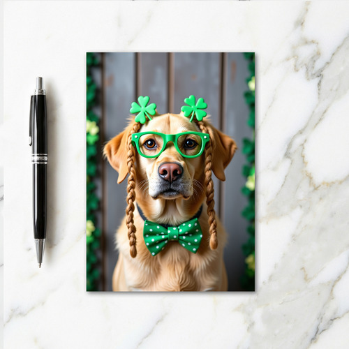 Golden Retriever St Patricks Card