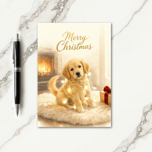 Golden Retriever Xmas Card