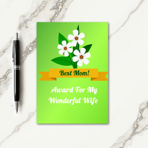 Golden Ribbon Mothers Day Card