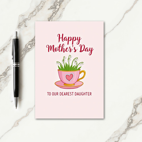 Golden Rim Teacup Mothers Day Card