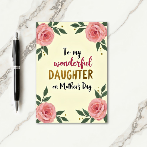 Golden Rose Daughters Day Card