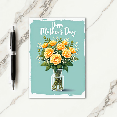 Golden Roses Mothers Day Card