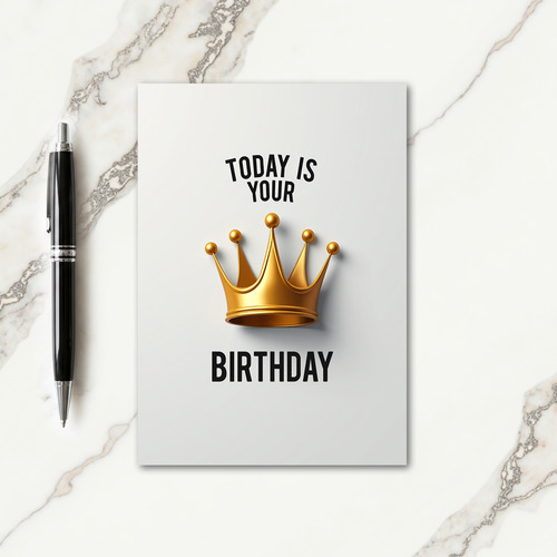 Golden Royal Birthday Card