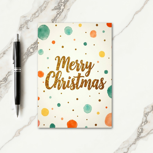 Golden Script Christmas Card