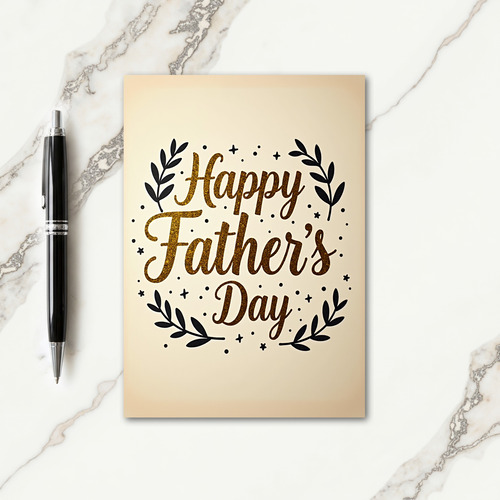 Golden Script Fathers Day Card