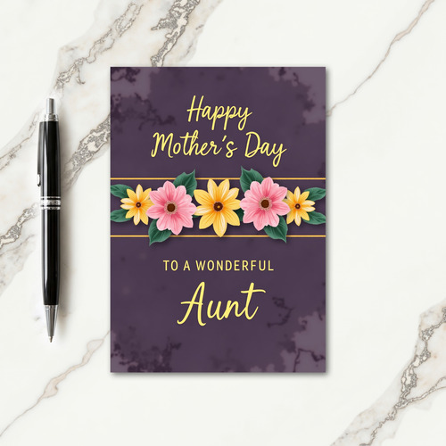 Golden Script Flower Card