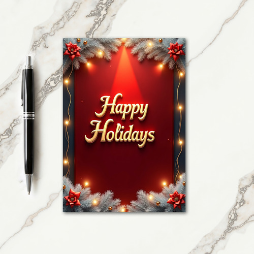 Golden Script Holiday Card