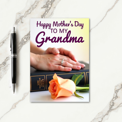 Golden Script Moms Day Card