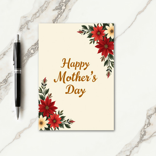 Golden Script Mothers Day Card