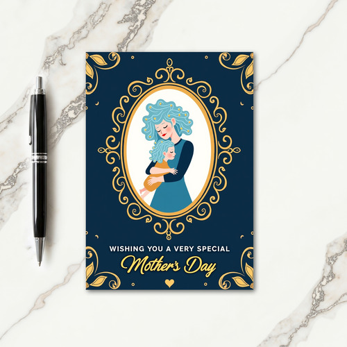 Golden Scroll Mothers Day Card