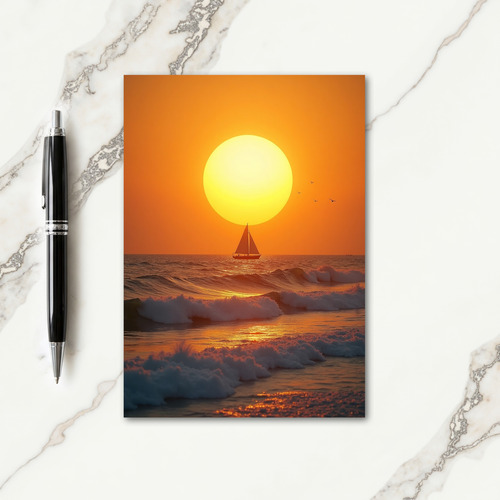 Golden Seascape Fathers Day Card