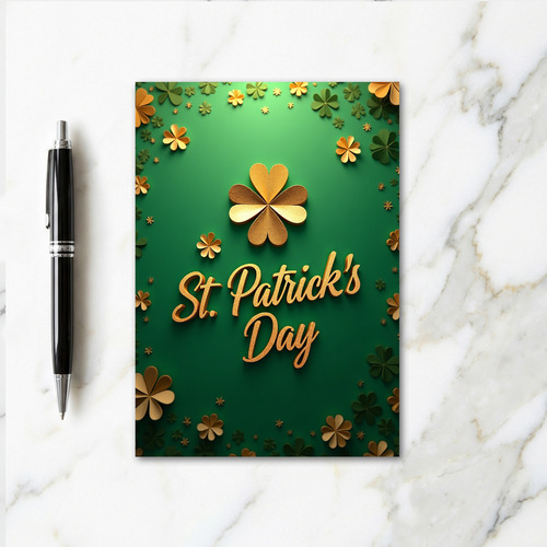 Golden Shamrock Pattern Card