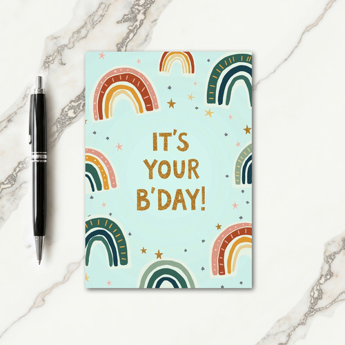 Golden Shimmer Birthday Card