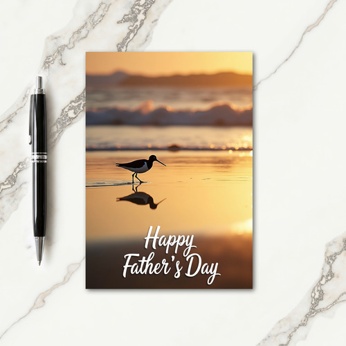 Golden Shorebird Fathers Day Card