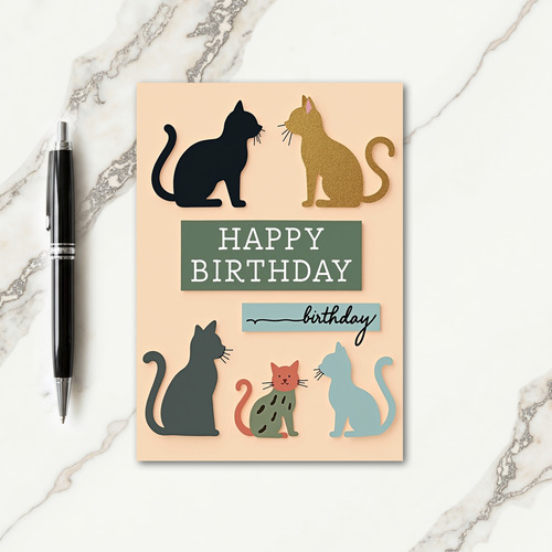 Golden Silhouette Birthday Card