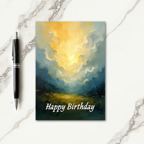 Golden Sky Birthday Card