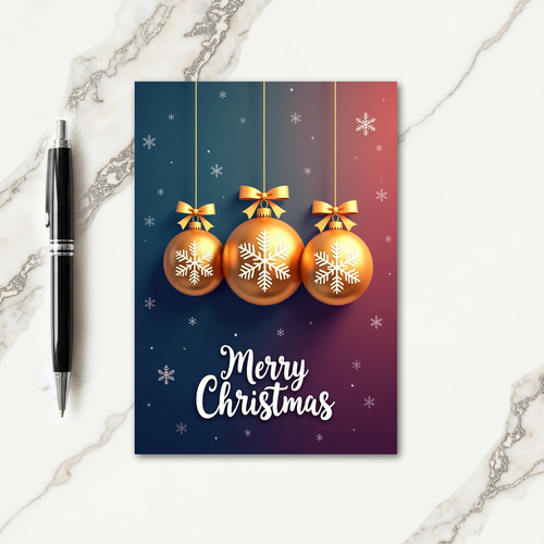 Golden Snowflake Christmas Card