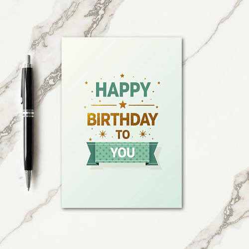 Golden Sparkle Birthday Card