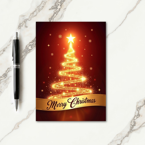 Golden Spiral Christmas Card