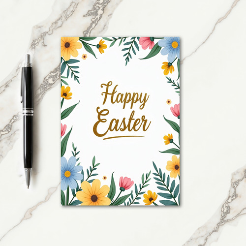 Golden Spring Blossom Card