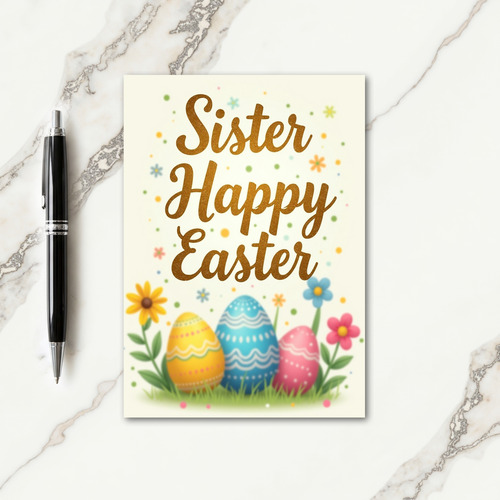 Golden Springtime Wave Pattern Card