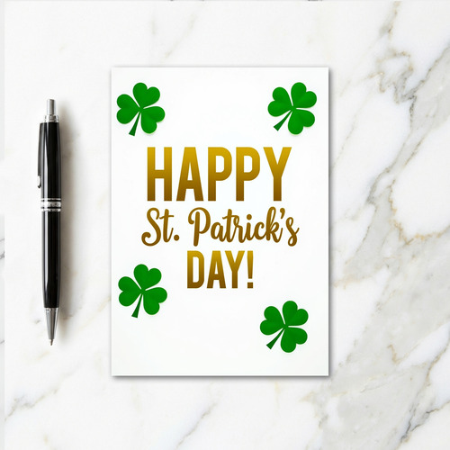 Golden St Patricks Day Art Card