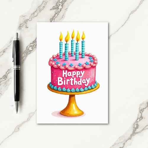 Golden Stand Birthday Card