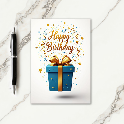 Golden Star Birthday Blast Card