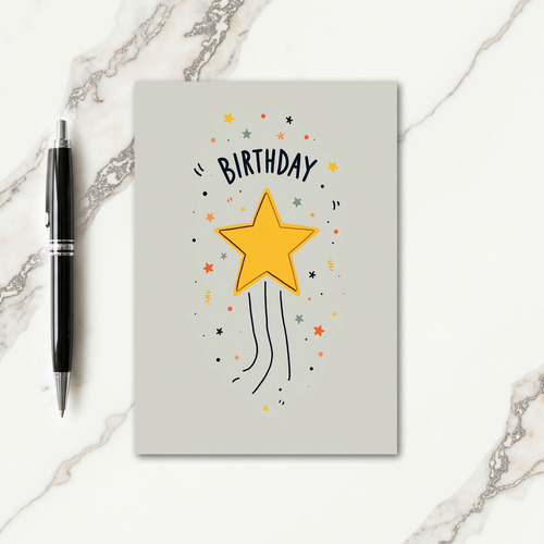 Golden Star Birthday Card