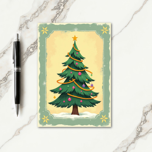 Golden Star Christmas Card