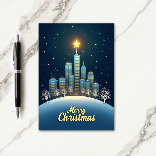 Golden Star City Christmas Card