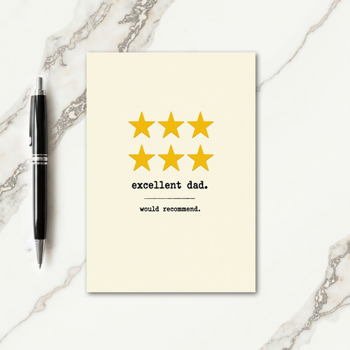Golden Star Excellent Dad Card