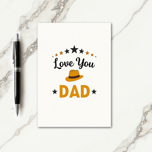 Golden Star Fathers Day Card