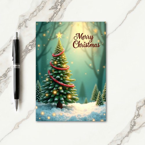 Golden Star Lights Card
