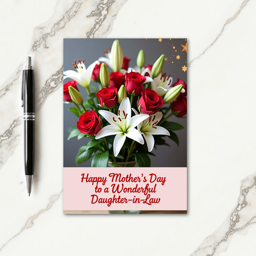 Golden Starbursts Moms Day Card