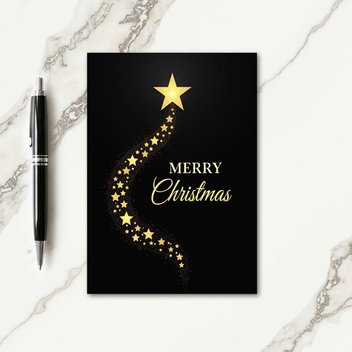 Golden Starry Christmas Card thumbnail