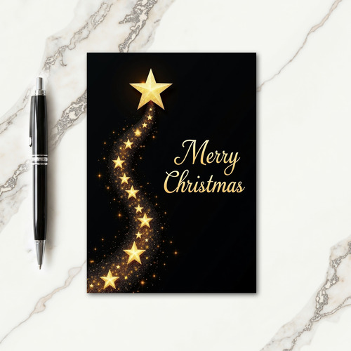 Golden Stars Christmas Card