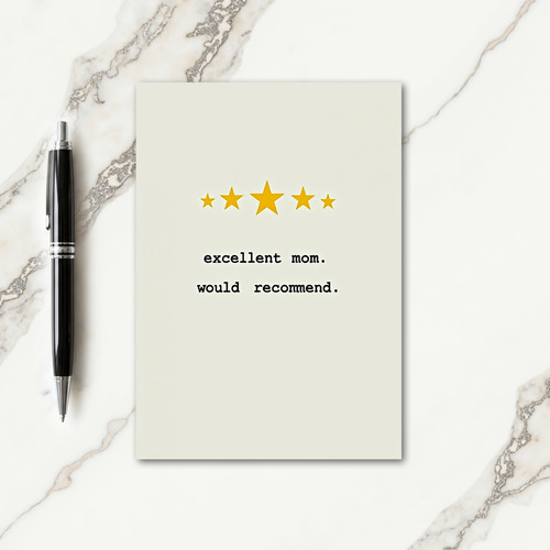 Golden Stars Excellent Mom Card