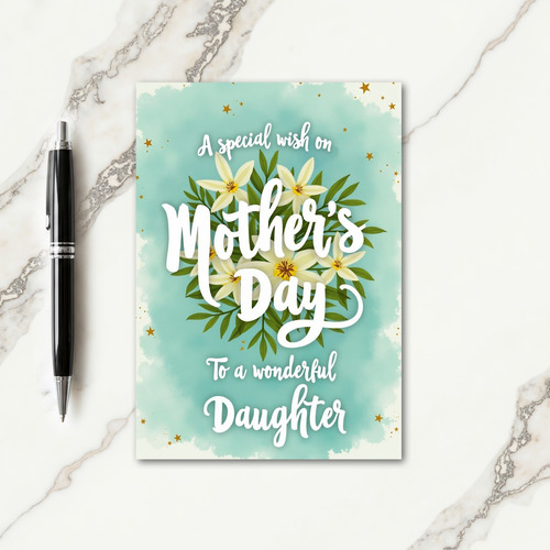 Golden Stars Mothers Day Card