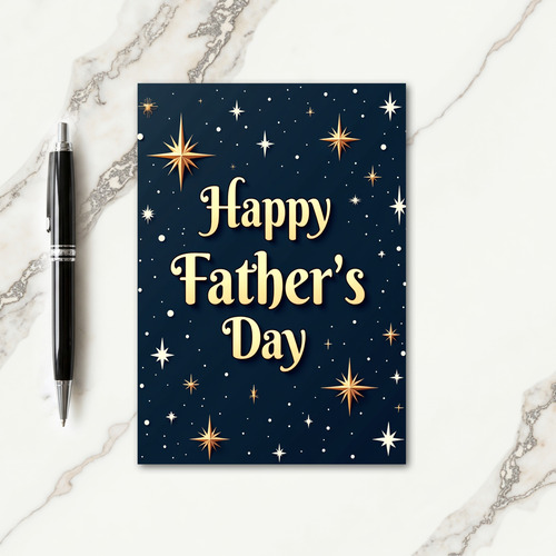 Golden Stellar Fathers Day Card