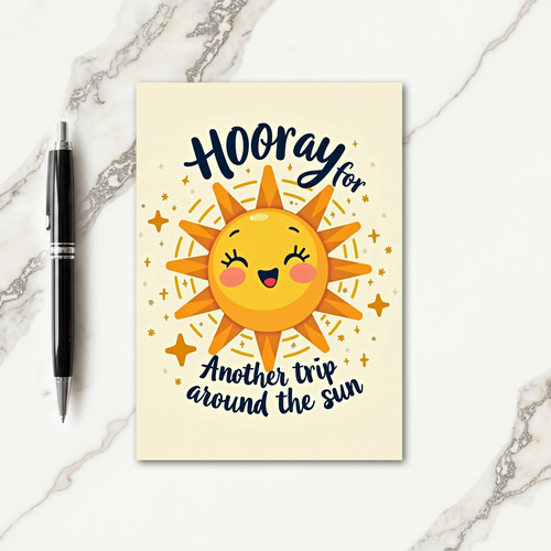 Golden Sun Birthday Card