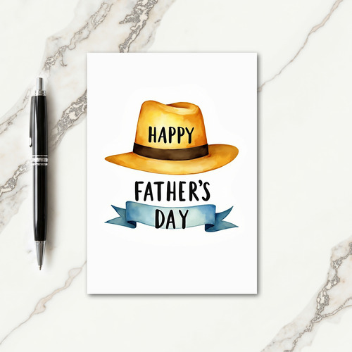 Golden Sun Hat Fathers Day Card