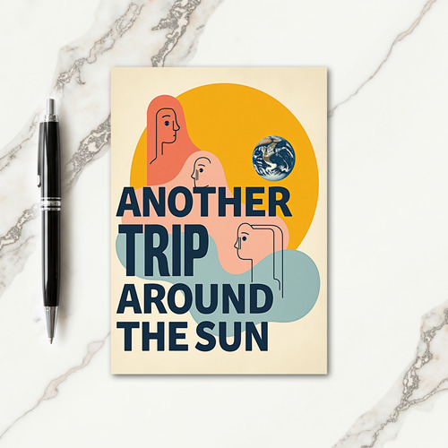 Golden Sun Trip Birthday Card