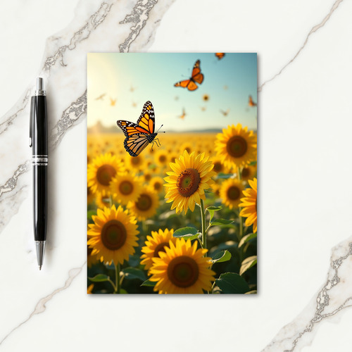 Golden Sunflower Field Birthday Card