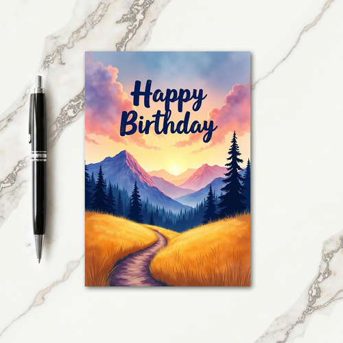 Golden Sunrise Birthday Card