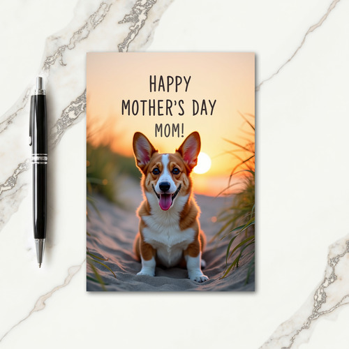 Golden Sunset Canine Friend Card