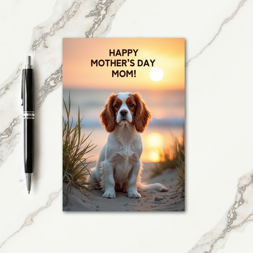 Golden Sunset Dog Mothers Day Card